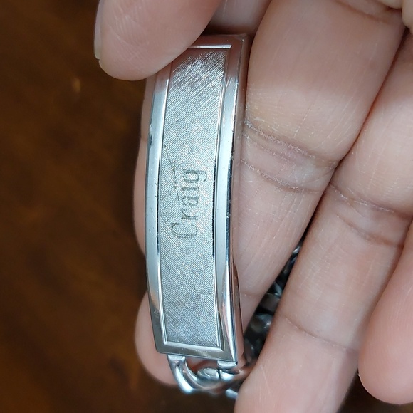 Vintage SPEIDEL USA Craig Personalized Curved Chain Stainless Steel ID Bracelet - Picture 6 of 7